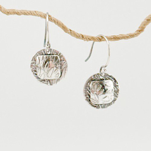 Alternative view of Stamped Sterling Silver Earrings