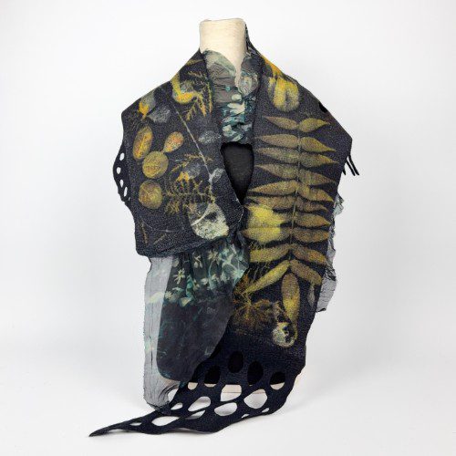 Felted Wool Botanical Print Scarf