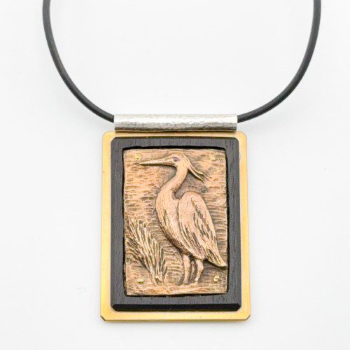 Bronze Heron with Ruby Eye