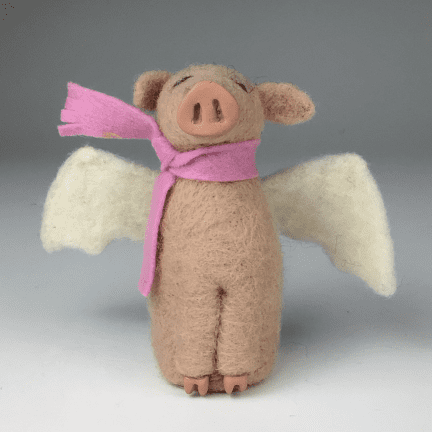 Felted Flying Pig