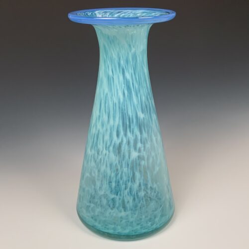 Cloudy Teal Glass Vase