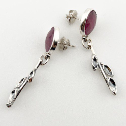 Alternative view of Rose Cut Pink Sapphire Earrings