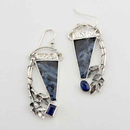 Pietersite and Blue Kyanite Earrings