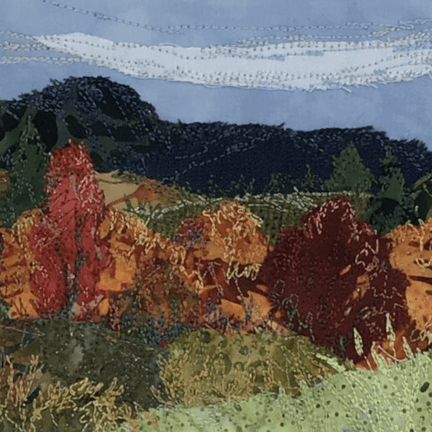 Alternative view of Framed Fabric Collage - "Autumn Blaze"