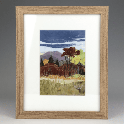 Framed Fabric Collage - "The View from the Field"
