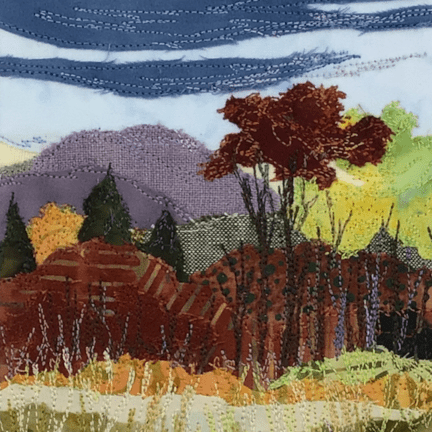 Alternative view of Framed Fabric Collage - "The View from the Field"