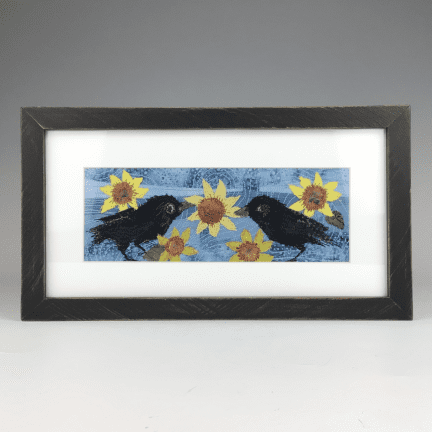 Framed Fabric Collage - "Blackbirds"