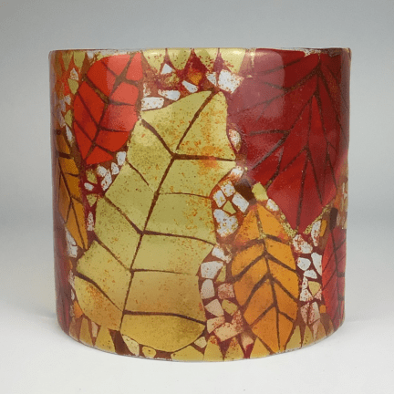 Fall Leaves Glass Candle Shield