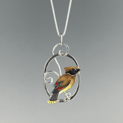 Cedar Waxwing Necklace