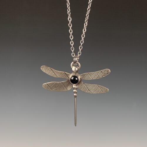 Dragonfly Necklace with Onyx