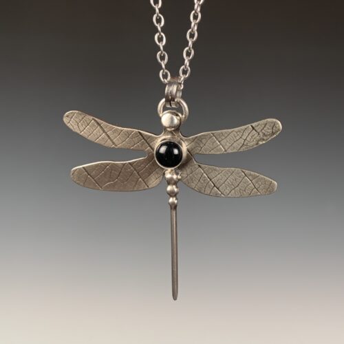 Alternative view of Dragonfly Necklace with Onyx