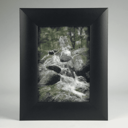"Cascade" Framed Fiber Wall Art
