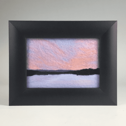 "Winter Sunset" Framed Fiber Wall Art