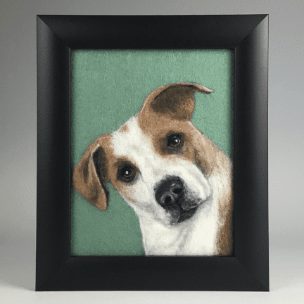 "Treat?" Framed Fiber Wall Art