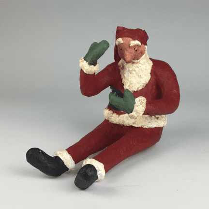 Paper Mache Santa on Cell Phone