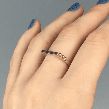 Alternative view of Silver and Gold Ring