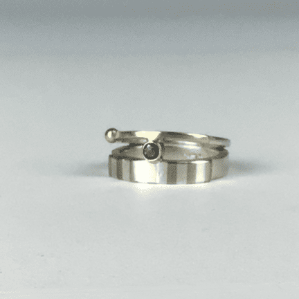 Alternative view of Silver and Gold Ring with Blue Topaz