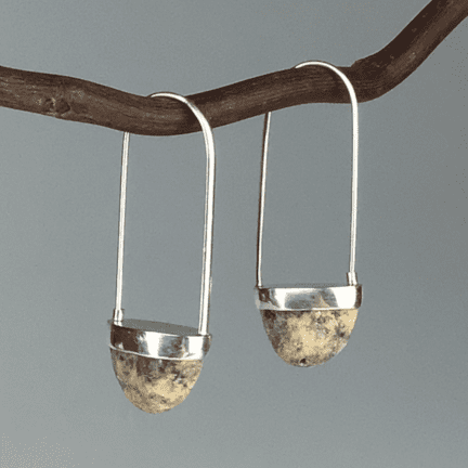 Beach Stone Basket Earrings