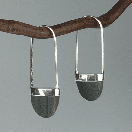 Beach Stone Basket Earrings