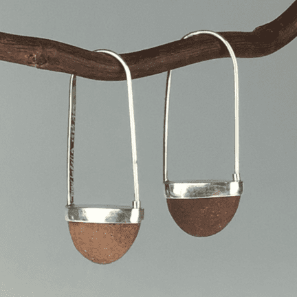 Beach Stone Basket Earrings