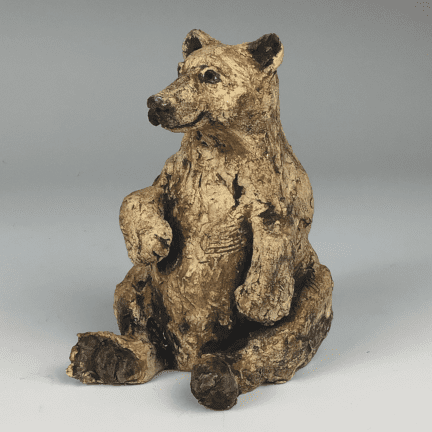Alternative view of Little Sitting Bear Clay Sculpture