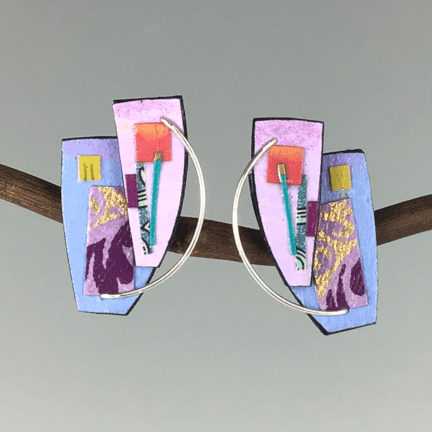 Paper Collage Post Earrings