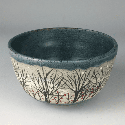 Alternative view of Winter Slate Snowberries Bowl