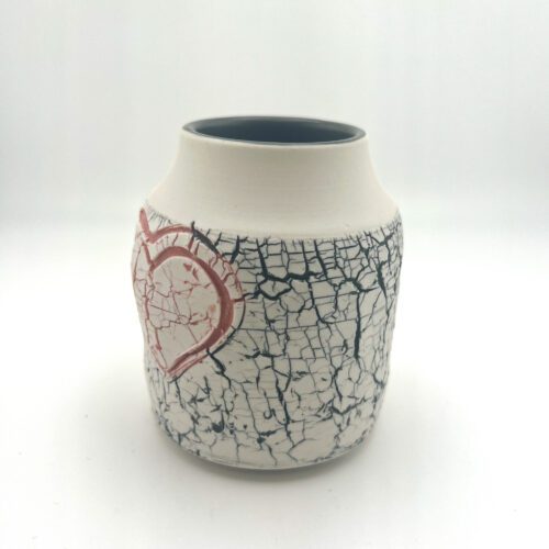 Alternative view of Small Raised Rim Vase with Hearts