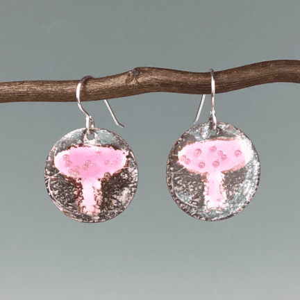 Enameled Copper Earrings