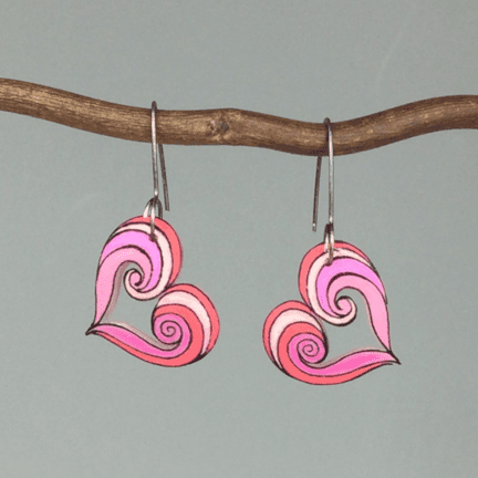 Swirly Heart Earrings