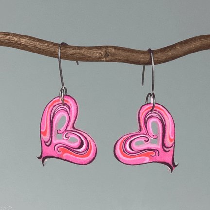 Swirly Heart Earrings