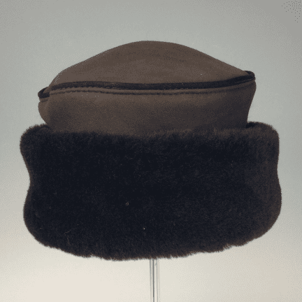 Winter "Pill Box" Sheepskin Hat
