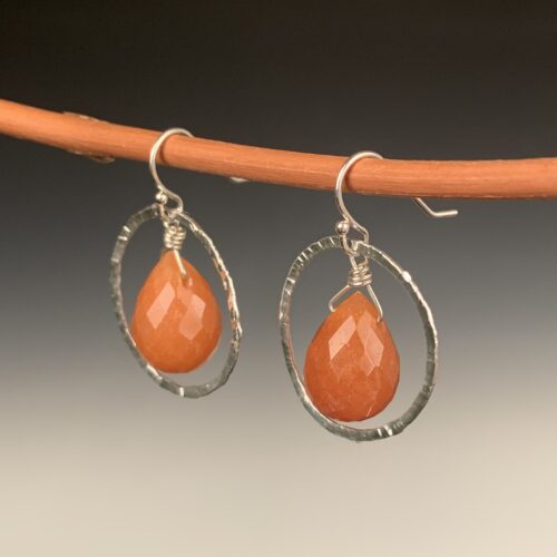 Alternative view of Sterling & Carnelian Circle Earrings