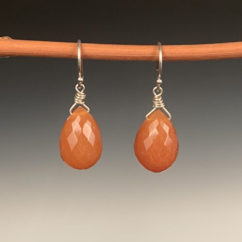 Faceted Carnelian Drop Earrings