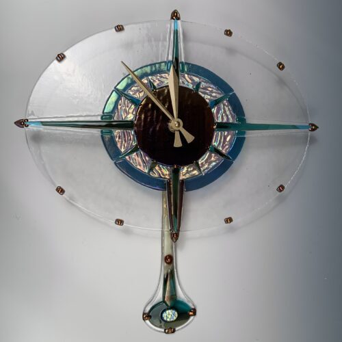 Fused Glass "Compass" Wall Clock