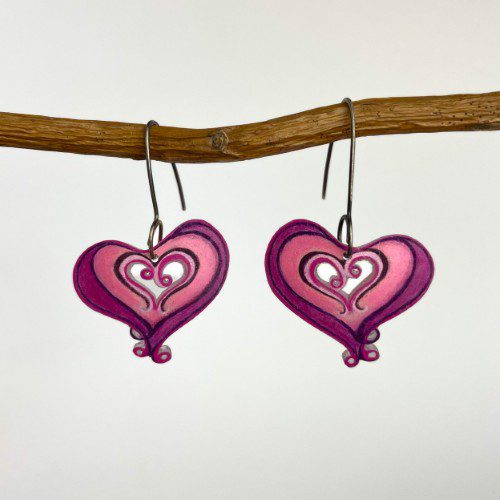Swirly Heart Earrings