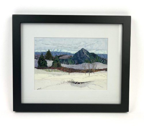 Framed Fabric Collage - A day in the Mountains (Winter)