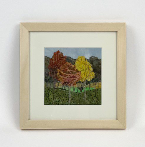 Framed Fabric Collage - Autumn