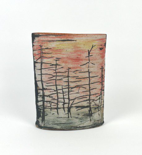 Alternative view of Oval Vase with Tree Drawings