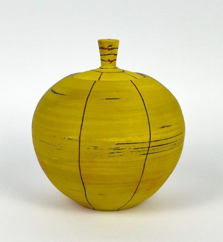 Round Yellow Jar with Lid