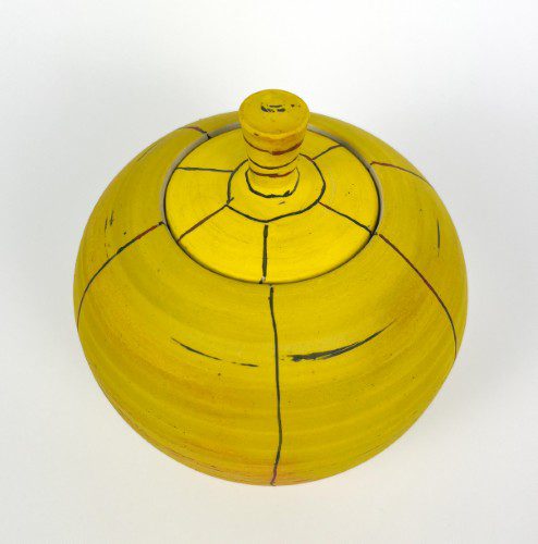 Alternative view of Round Yellow Jar with Lid