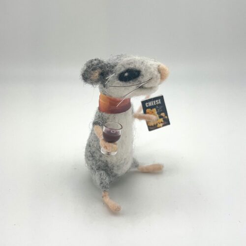 Needle Felted Happy Hour Mouse