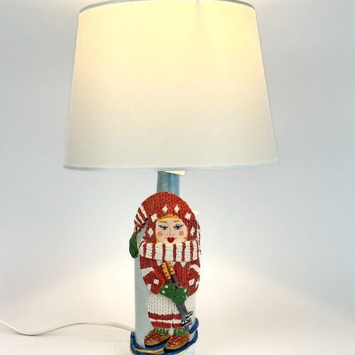 Ski Bunny Ceramic Lamp