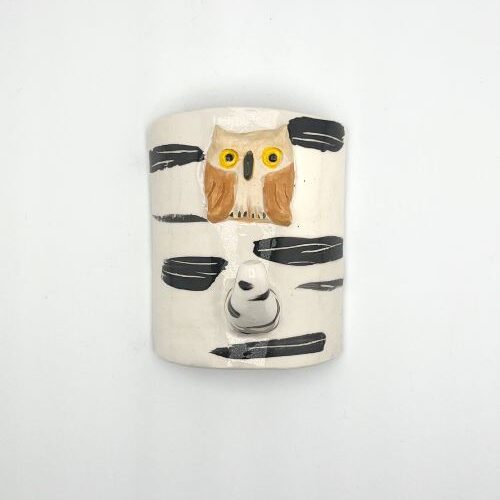 Owl on Birch Tree Hook