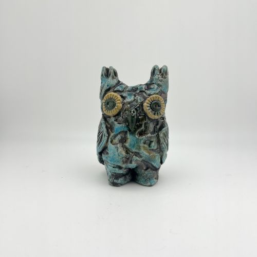 Turquoise Raku Owl