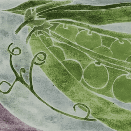 Alternative view of "Peapods" White Line Woodcut Print