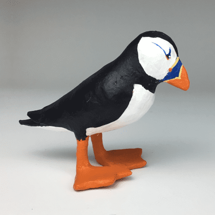Alternative view of Paper Mache Puffin