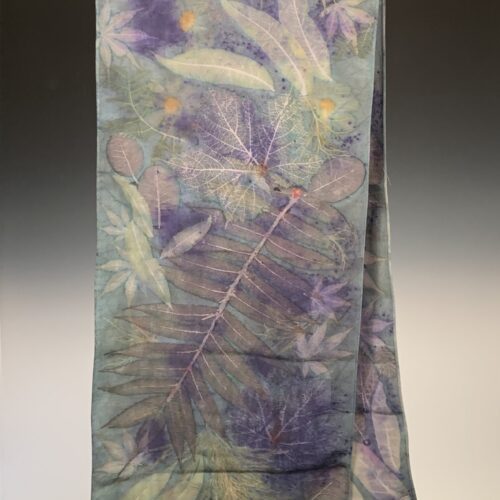 Botanical Print Scarf - Stonewashed Silk