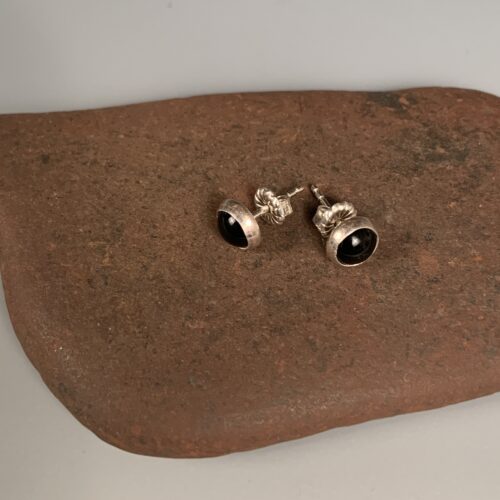 Alternative view of Black Spinel Post Earrings - 6mm