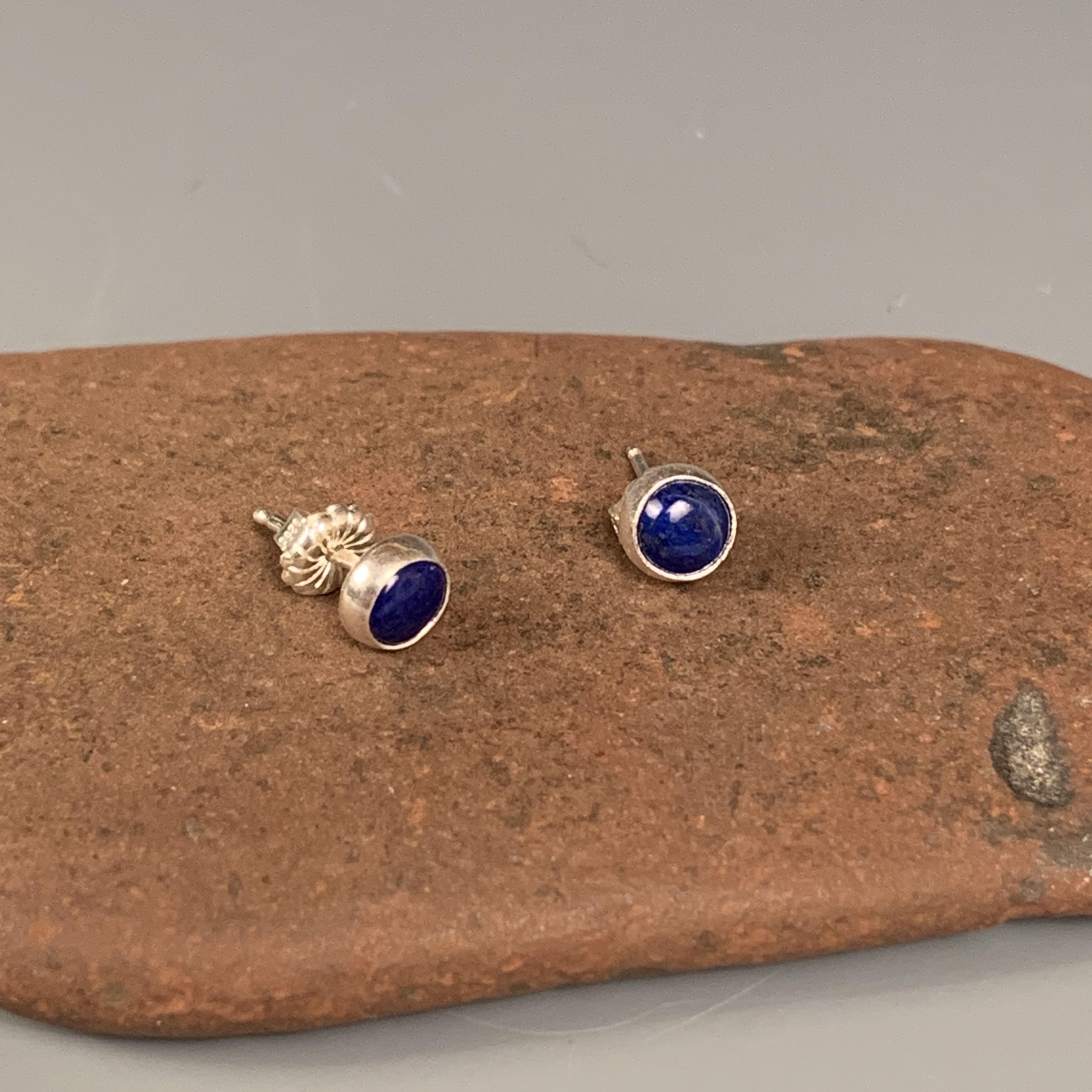 Alternative view of Blue Lapis Post Earrings - 5mm